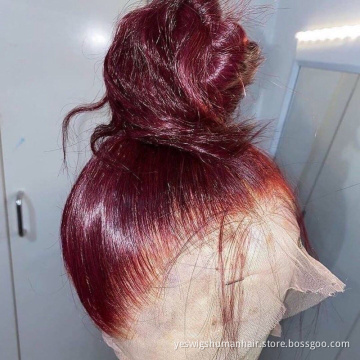 Yeswigs 99J 27 30 Colorful Full Hd Lace Front Wig Raw Indian Cuticle Aligned Virgin Human Hair Wig For Black Women Human Hair